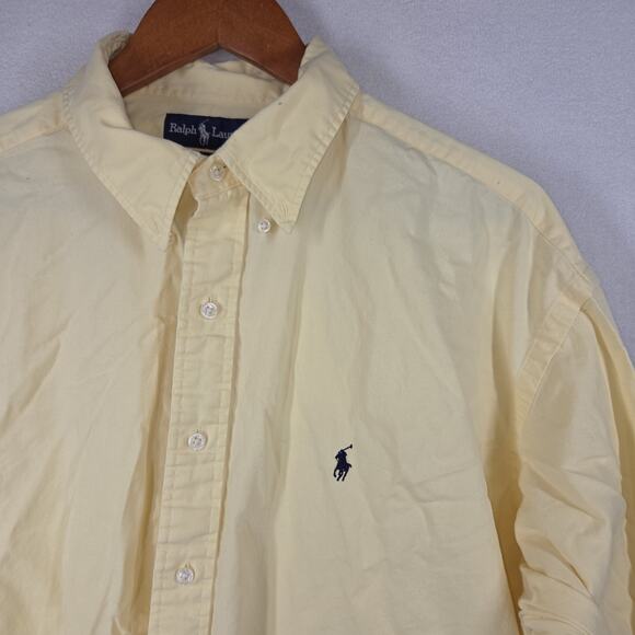 Vtg Ralph Lauren Shirt Mens XXL Yellow Blake Button Down Long Sleeve Big & Tall - Picture 7 of 11